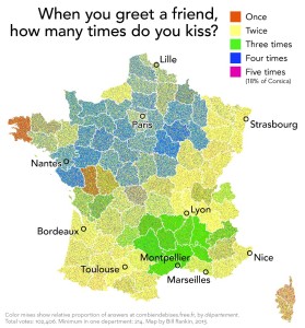 Geography of French kissing. http://all-that-is-interesting.com/map-of-french-kiss-customs 